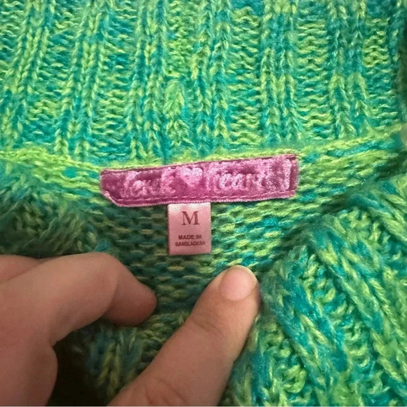 NWT Y2K deadstock Blue & green sweater with belt size medium - Picture 6 of 13